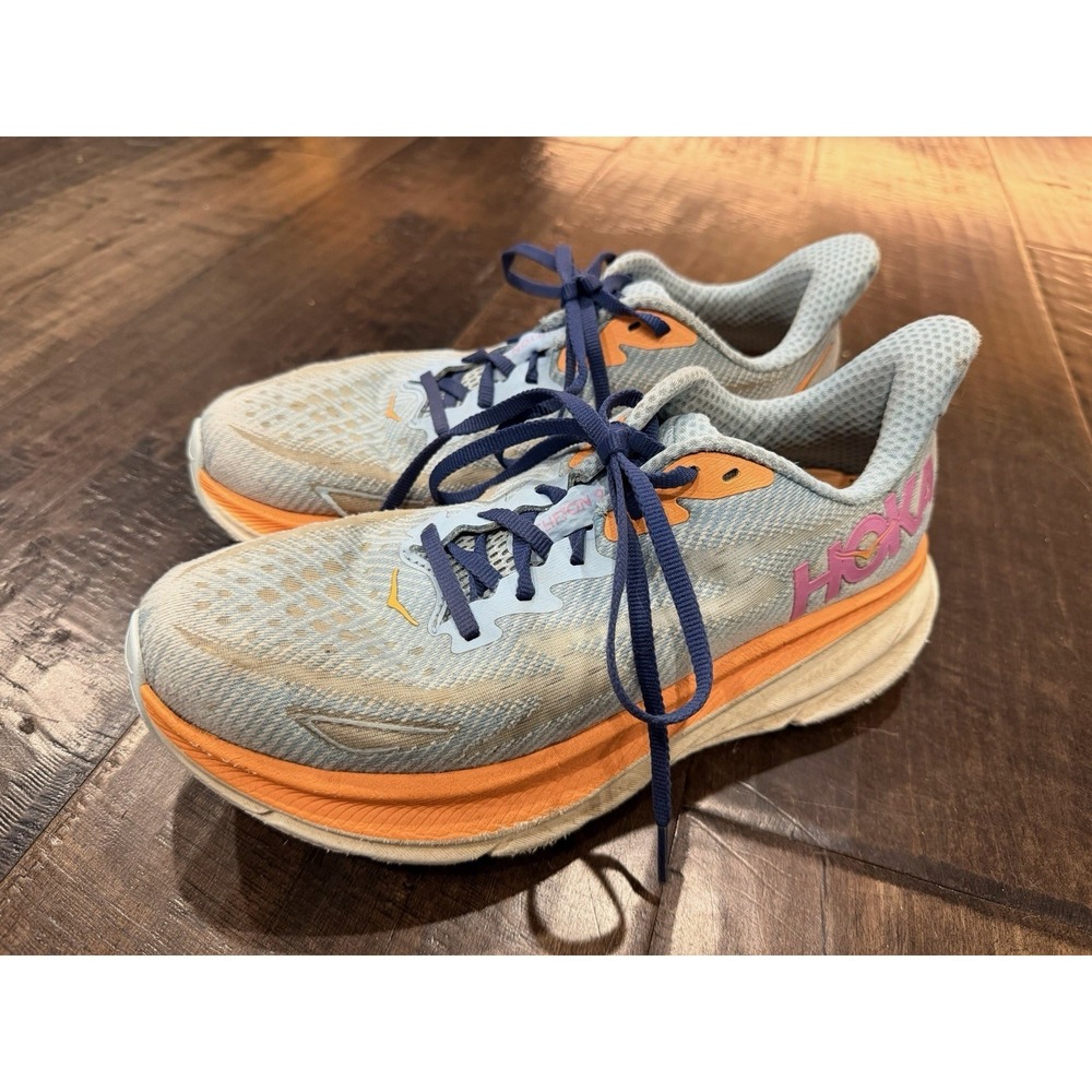 Hoka W One One Clifton 9 Running Sneakers 1127896 Airy Blue Womens Size 10B